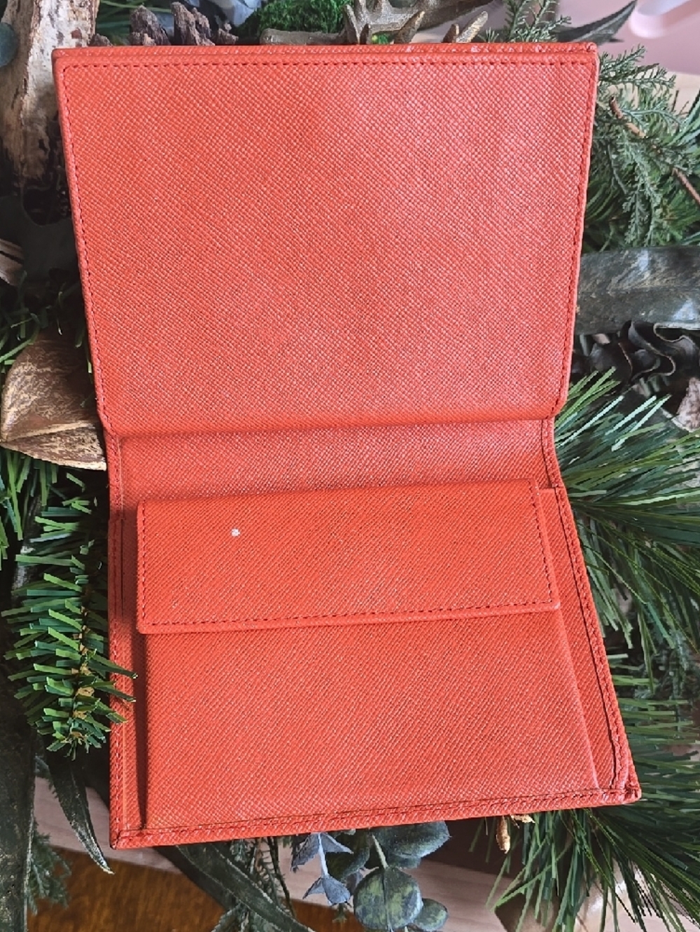 Prada Orange Saffiano Compact Wallet - Picture 6 of 12
